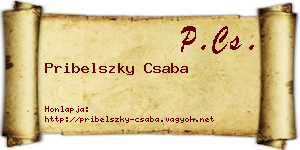 Pribelszky Csaba névjegykártya